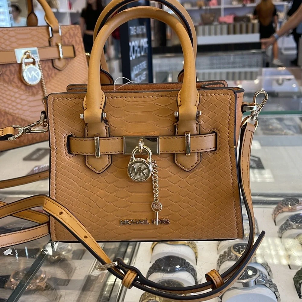 Michael Kors Hamilton XS Satchel Handbag Xbody Crossbody Leather Cider 
NWT - Picture 13 of 16